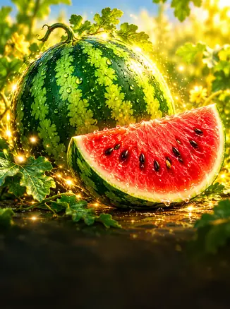 20 Golden Fruits: yetişmiş qarpız və qırmızı dilim