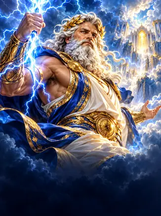 Gates of Olympus 1000: səma qapıları fonunda ildırımlı göy gurultusu tanrısı