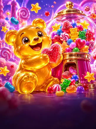 Sugar Rush 1000: şirniyyat avtomatının yanında qızılı jele ayı
